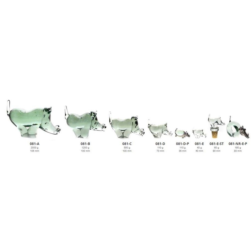 Hand Made Recycled Glass Warthog Sculpture - Medium [081-C]