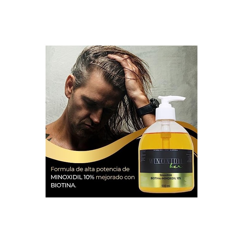 Shampoo Premium Minoxidilber unisex 10% con Biotina 500 ml