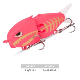 Amaezorx 2 Pcs Glide Bait for Bass Fishing - Slow Sinking Swimbait Lure with Double Hooks, Topwater & Deep Water Fishing Lures Kit for Freshwater & Saltwater