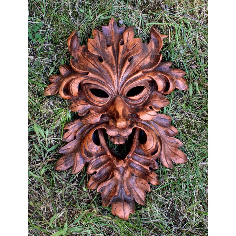 Dryad Design Large Laughing Leafman Plaque Greenman Celtic Irish Mythology