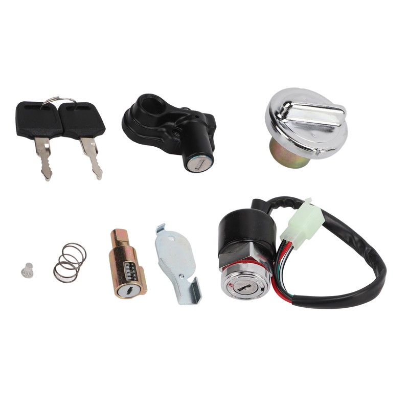 Ignition Switch Gas Cover Kit Helmet Lock 2‑Key Replacement for