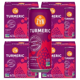 ZYN Immunity & Recovery Drink Pomegranate Cranberry, No Added Sugar Immunity Booster, Muscle Recovery, Drink with Curcumin (from Turmeric), Piperine, Vitamin C & Zinc, Pack of 24