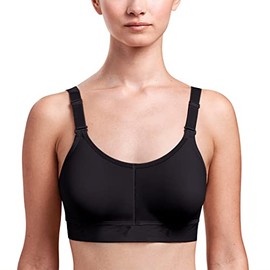 MARENA CAR-B09 Caress Ultra-Low Coverage Pocketed Bra – Compression Mastectomy Bra, Black, 32 B/C