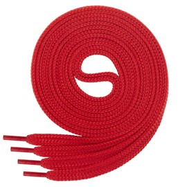 Di Ficchiano Flat Laces for Trainers / Sports Shoes / Very Tear-Resistant / approx. Width 7.0 mm , Length 70 - 200 cm / Polyester / Made in Europe, red