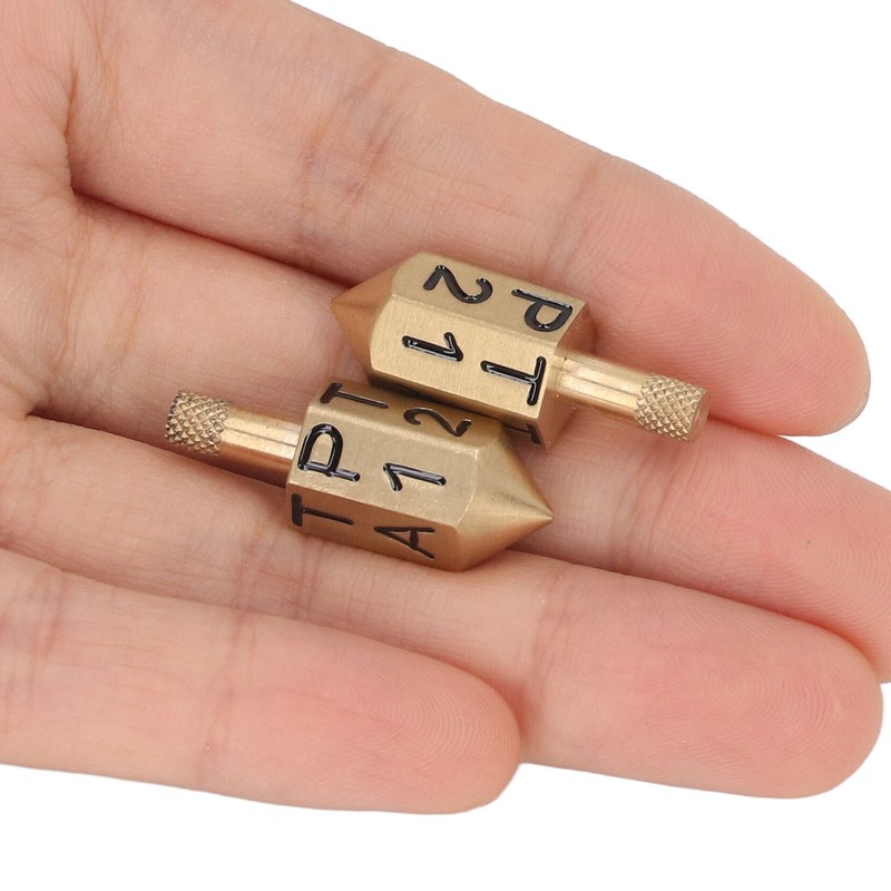 2PCS 6 Sides Rotary Dice with Shank Solid Metal Gyroscope