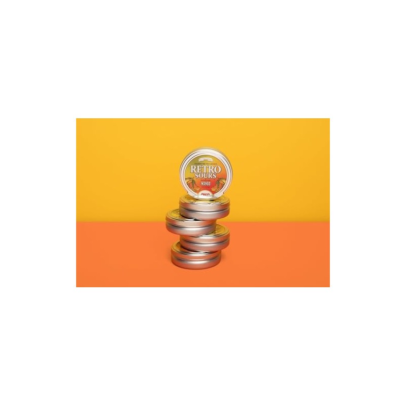 Retro Sours Hard Tangy Candy 4ct Mango Flavored Tins 8.48oz