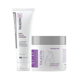 TriLASTIN Maternity Stretch Mark Prevention Cream (4oz) Bundle with Hydro-Thermal Accelerator (3oz) | Pregnancy Must-Have | Safe and Hypoallergenic Gift for First-time Moms | 1 Month Supply