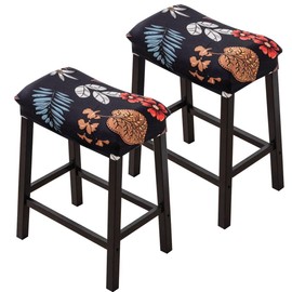 Bifaunvogel Bar Stool Cover Rectangle Set of 2 Printed Stretch Counter Height Bar stools Slipcovers Saddle Stool Slipcover Bench Seat Protector Backless Bar Stools Covers for Kitchen Counter #12