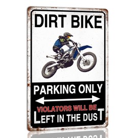 Dirt Bike Parking Only Metal Tin Sign Boys Room Decor Vintage Posters Signs Motorcycle Accessories Motorcycle Lovers Gifts Birthday Decorations Home Bedroom Wall Decor 8x12 Inch