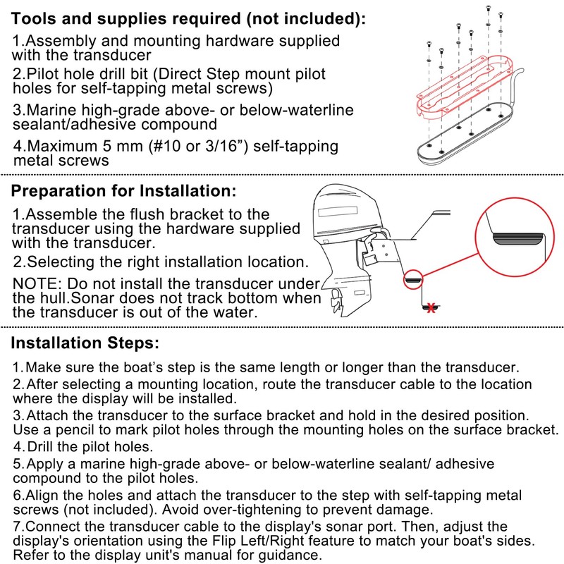 yourour 000-12602-001 Transducer Flush Mount Bracket, SS3D & TTLSCN Skimmer