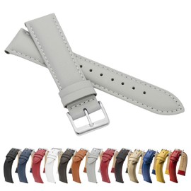 Marchel Smooth Leather LLB Leather Strap, Genuine Leather Watch Strap Cowhide Leather, Fine Leather, grey