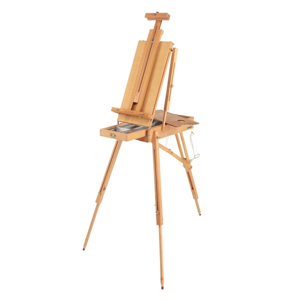 Grand Luxe Half Box French Easel- Oiled Beechwood Artist Easel