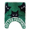 Funny Black Cat U Shaped Toilet Rug 24x20 Inch, Machine