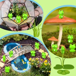 Seenelling 200 Pack Mini Frog Figurines Mini Animals Figures to Hide Tiny Frogs Bulk Tiny Plastic Animals for Micro Garden Landscape Craft Vase Filler(Classic Style)