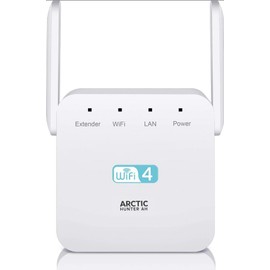 Arctic Hunter AH WiFi Extender Signal Booster for Home and Office,Compatible with All Routers, 300Mbps, WHITE