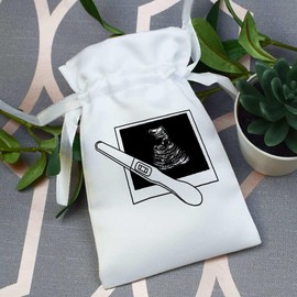 Azeeda 15cm 'Pregnancy Test & Photo' Satin Drawstring Bag/Pouch (SB00045054)