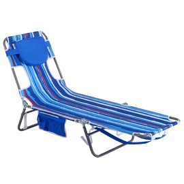 SUNNYFEEL Beach Lounge Chair, Backpack Reclining Beach Chairs Lay Flat, Sun Face Down Tanning Chair, Folding Camping Chairs Portable Camp Cot with Backpack Straps for Outdoor/Picnic/Lawn