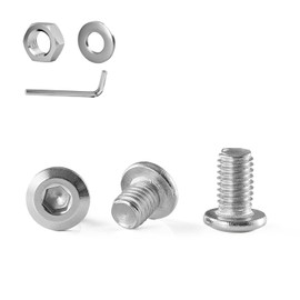 GOHODOMINO M5 x 10 mm Pack of 20 Flat Head Screws with Hexagon Socket Stainless Steel A2 V2A Full Thread with Hex Key