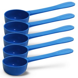5pc Kit, RE-GEN 20ml Reusable Long Handle Plastic Measuring Spoon Scoops Dosing Spoons | Ideal for Liquids, Powders, Granules, Home, Kitchen, Catering, Healthcare, Fitness