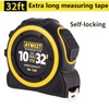32FT Self Locking Tape Measure with 1/8 Fractional Inch/Metric Graduation