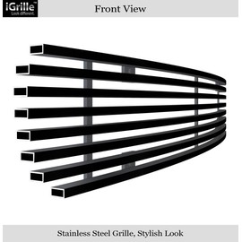 APS Compatible with 2011-2014 Chevy Silverado 2500HD 3500HD Black Bumper Stainless Billet Grille N19-J23866C