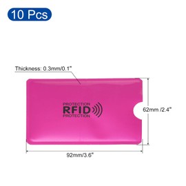 PATIKIL RFID Blocking Credit Card Sleeves, 10 Pack Contactless Protector Holder for NFC Purse, Rose Red