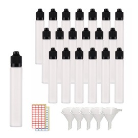 XIAONAN 20 Pcs 60ml LDPE Plastics Dropper Bottle Refillable Empty Plastic Squeezable Eye Liquid Bottle (Bottles + Caps + Tips+4 Funnel +label)