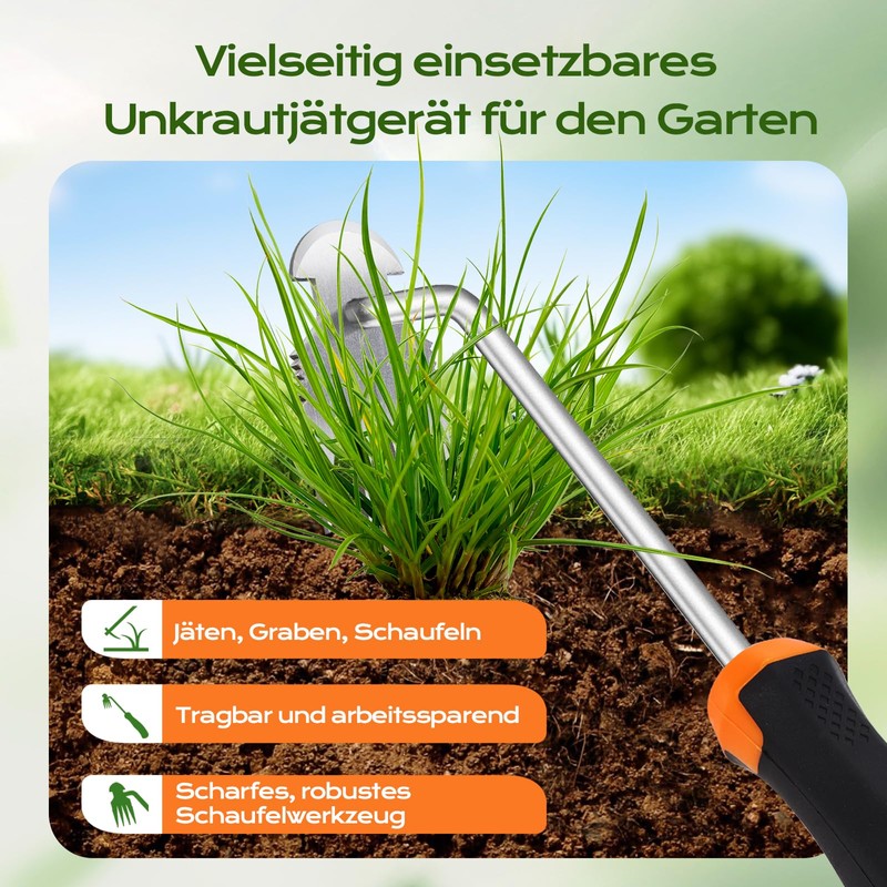 ZZLLKQ Weed Remover Device, Stainless Steel, Weeder Improved Gardening, Hand