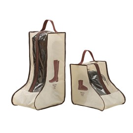 2 Set Portable Boot Storage - Tall & Short Boots, Shoe Cover, Dust Bag for Travel - Beige