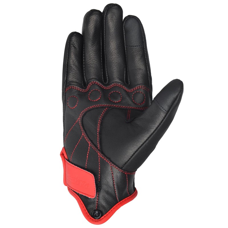 Harssidanzar Mens Motorcycle Gloves Fleece Lined Winter Warm Goatskin Leather