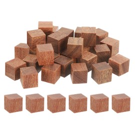 sourcing map 25 Pcs Wooden Blocks, 0.78 Inch Unfinished Wooden Blocks for Crafts Small Blank Wooden Blocks Wood Square Blocks for Arts Crafts and DIY Decor, Golden Sandalwood