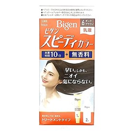 Hoyu Vigen Speedy Color Emulsion 6, Dark Brown, Agent 1.4 oz (40 g) + Agent 2: 2.0 fl oz (60 ml)