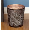 Deco 79 Metal Round Small Waste Bin with Laser Carved