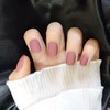 Short Square Fake Nails, 48PCS Matte Deep Dusty Pink Press