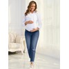 Leovqn Women's Maternity Boyfriend Jeans Over Belly Stretch Ripped Pregnancy