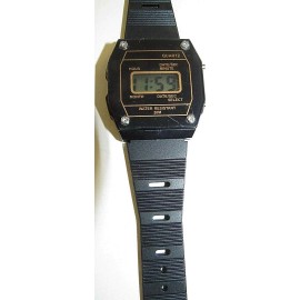 Digital Quartz Black Watch - Water Resistant - Removable Band
