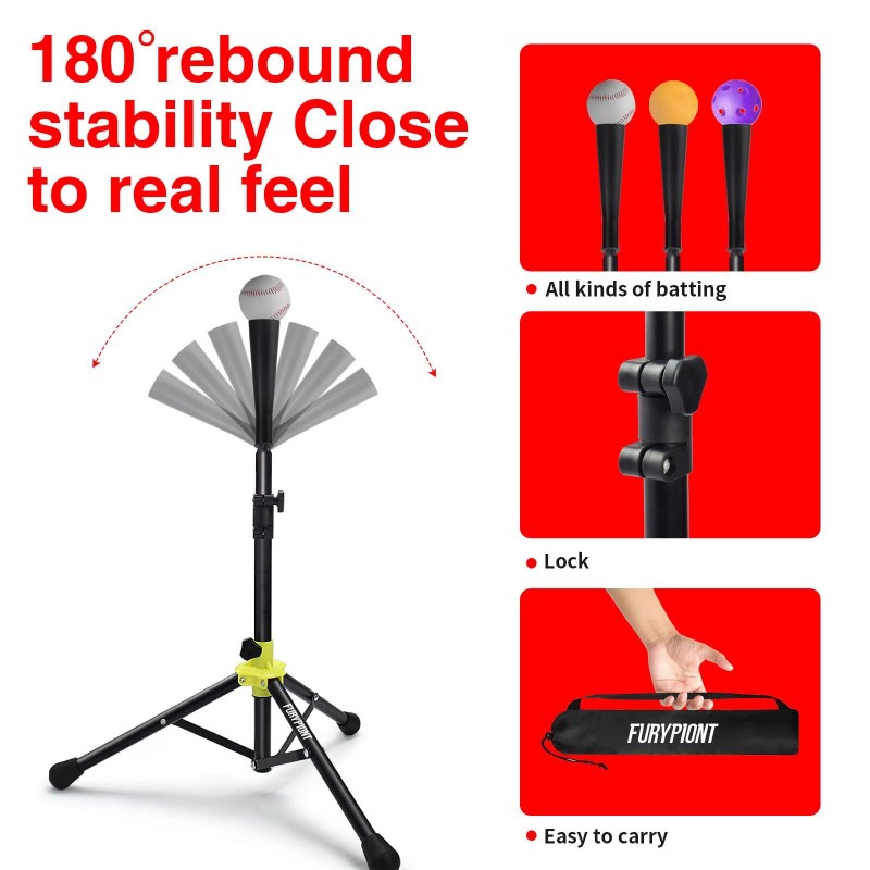 Flight Tees Adjustable Batting Tee Baseball Softball Tee Ball Hitting