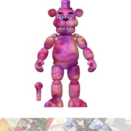 Tie-Dye Freddy: Action Figure Vinyl Figurine Bundle with 1 F N A F Theme Compatible Trading Card (64219)
