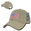 Rapiddominance A03-USA-KHA Relaxed Graphic Cap, Original USA Flag, Khaki