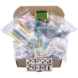 XL Electronic Component Kit Assortment, Capacitors, Resistors, LED, Transistors, Diodes, Zener, Potentiometers, Cutter, LCR-T4 Component Tester, IC Box, 1870 pcs