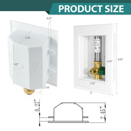 1-Pack Niikappu Ice Maker Outlet Box, 1/2 Inch PEX Crimp Inlet Connect, Ice Maker Box with Installed 1/4-Turn Ball Valve with Stainless Steel Hammer Arrestor(IM012)
