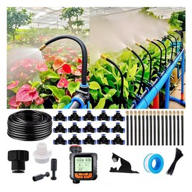 Drip Irrigation Kit,Automatic Garden Watering System with timer, New Quick Connectors And 360-degree Bending Dropper Atomizing Copper Nozzles for Watering System for Garden Plant Lawn Patio. (Timer Ⅱ)