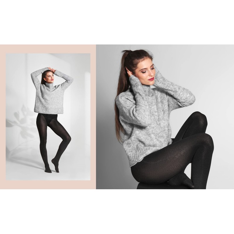 Bellivalini Women's Viscose Tights BLV-1117 (Black, L)