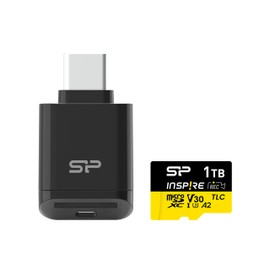 Silicon Power 1TB Inspire UHS-1 (U3) A2 TLC Micro SDXC Memory Card with USB Reader SP001TBSTXLA2VC2