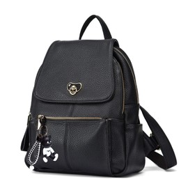 AINUOEY Women's Backpack Bags Women Elegant Bag City Backpack Handbag Vintage PU Leather 73502 1-Piece Set, black, vintage
