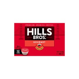 Hills Bros. Gourmet Roast, K-Cup Coffee Pods, Medium Roast, 12 Single-Serve Capsules & Pods 3.8 Ounce (Pack of 8)