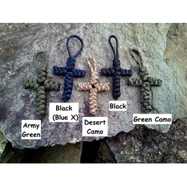 Paracord Pocket Cross, Military/Law Enforcement Pocket Cross, Deployment Gift, Teen New Driver Gift (SINGLE) OR (SET OF FIVE)