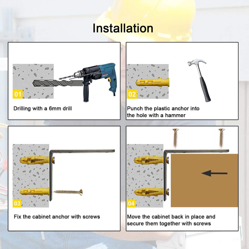 Furniture Anchors, TUPSKY Cabinet Straps Anti Tip Furniture Kits Falling