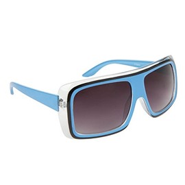 FancyG® Fashion Sun Style Transparent Frame with Black Accent Tone UV Protection Sunglasses Frame Unisex Eyewear - Blue