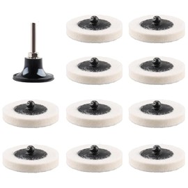 STEBRUAM Polisher Buff, Set of 11, 2.0 inches (50 mm), Wool Felt Buff Electric Drill Buff Polishing Buff for Car, Metal Polishing Buff